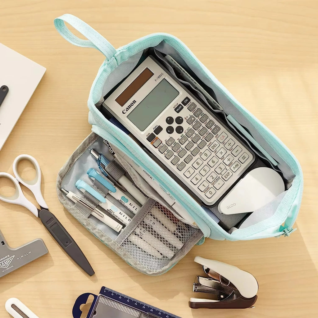 Astuccio Scuola Grande Capacità a 2 Scomparti – Multicolore